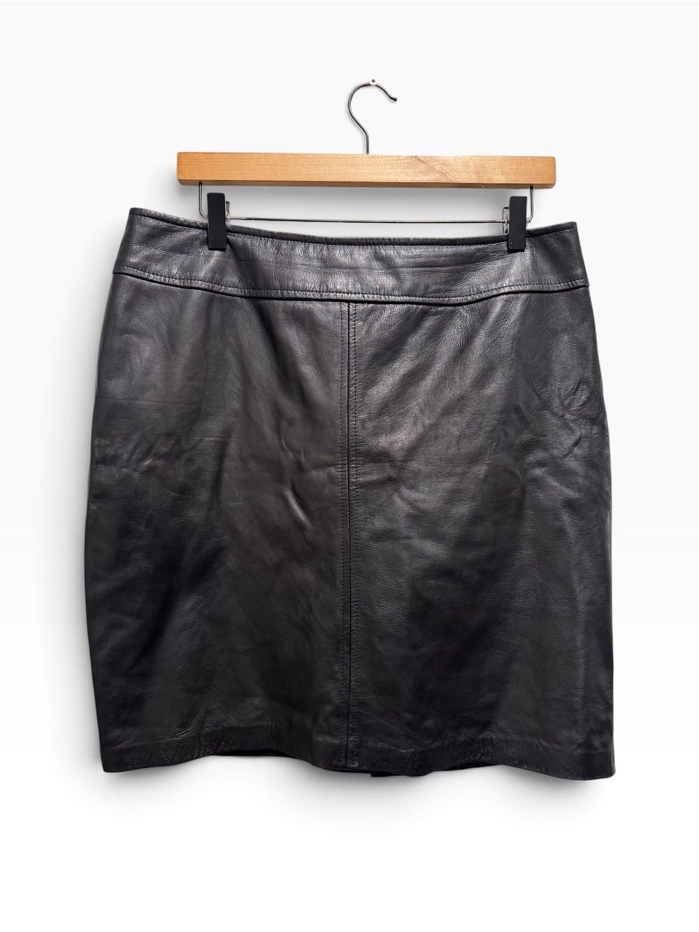 Vintage Danier Black Leather Mini Skirt Size 14